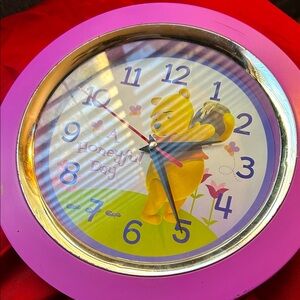 Pink Winnie the Pooh Wall Clock
